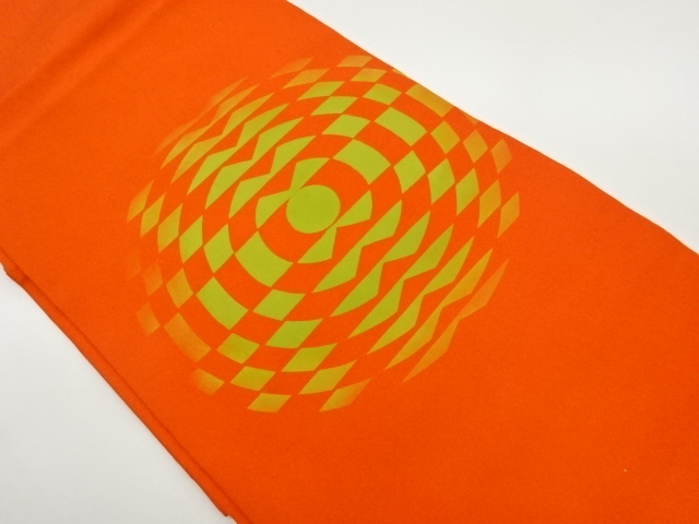 作家物　塩瀬丸に変わり市松模様名古屋帯